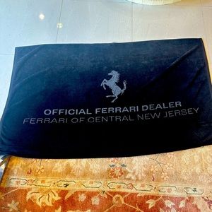 Ferrari Black Towel 100% cotton . Never used. Beach or Bath towel